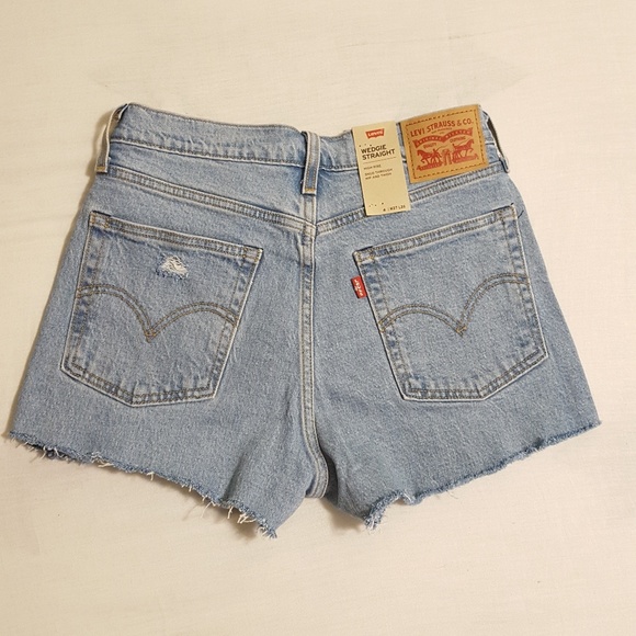 Levi's Wedgie Fit Vintage High Rise Shorts 27 28 - Picture 2 of 7